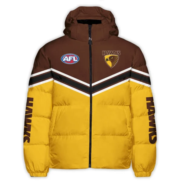 Hawthorn Hawks Australian Football League Exclusive Logo Down & Puffer Jackets All Over Prints HOAFL240525DPJ01HAW - Image 2