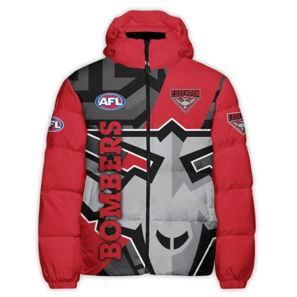 Essendon Bombers Australian Football League Exclusive Logo Down & Puffer Jackets All Over Prints HOVA260525AFL13ESS - Image 2