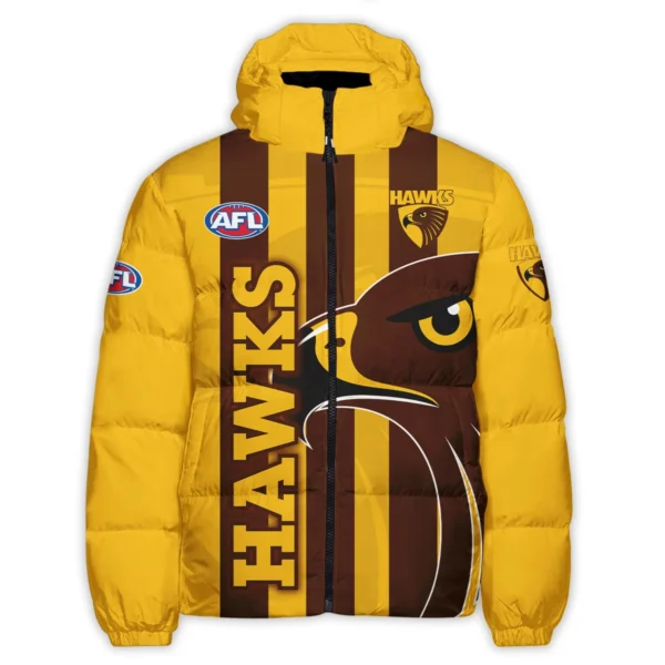 Hawthorn Hawks Australian Football League Exclusive Logo Down & Puffer Jackets All Over Prints HOVA260525AFL13HAW - Image 2