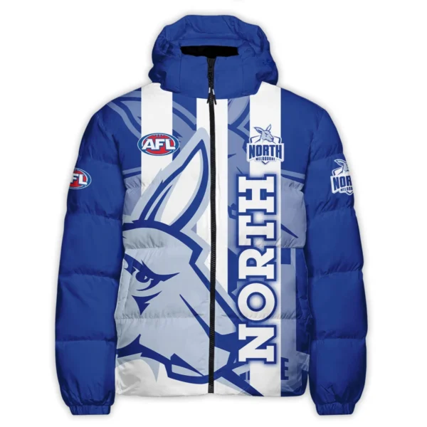 North Melbourne Kangaroos Australian Football League Exclusive Logo Down & Puffer Jackets All Over Prints HOVA260525AFL13NMFC - Image 2