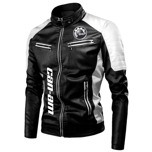 Can-Am (BRP) Exclusive Logo Leather Jacket Motorcycle HOMOT060625LJ01CAN - White - Image 2