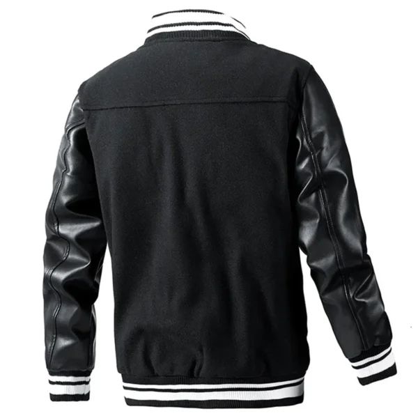 Western Bulldogs AFL Exclusive Logo Leather Baseball Jacket Sleeves HOAFL310525BBJ01WB - Dark Blue - Image 2