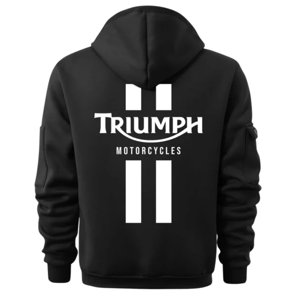 Triumph Motorcycles Exclusive Logo Hoodie Half Zipper QTTRI140425A1 - Black - Image 3