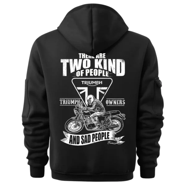 Triumph Motorcycles Exclusive Logo Hoodie Half Zipper QTTRI140425A10 - Black - Image 3