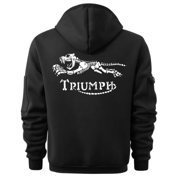 Triumph Motorcycles Exclusive Logo Hoodie Half Zipper QTTRI140425A5 - Black - Image 3