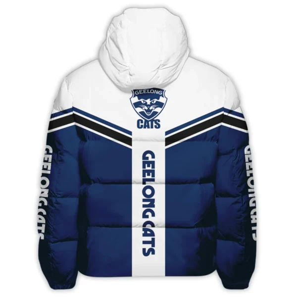 Geelong Cats Australian Football League Exclusive Logo Down & Puffer Jackets All Over Prints HOAFL240525DPJ01GEEL - Image 3