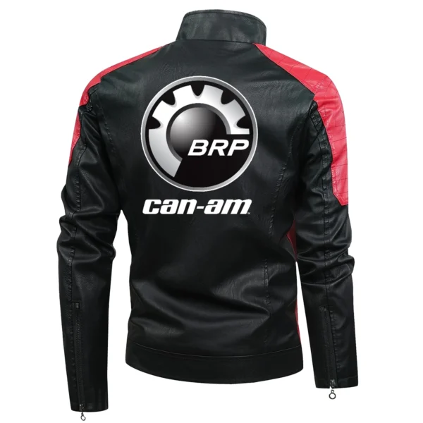 Can-Am (BRP) Exclusive Logo Leather Jacket Motorcycle HOMOT060625LJ01CAN - Red - Image 3