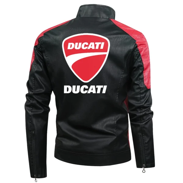Ducati Exclusive Logo Leather Jacket Motorcycle HOMOT060625LJ01DUC - Red - Image 3