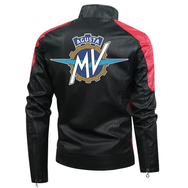 MV Agusta Exclusive Logo Leather Jacket Motorcycle HOMOT060625LJ01MVA - Red - Image 3