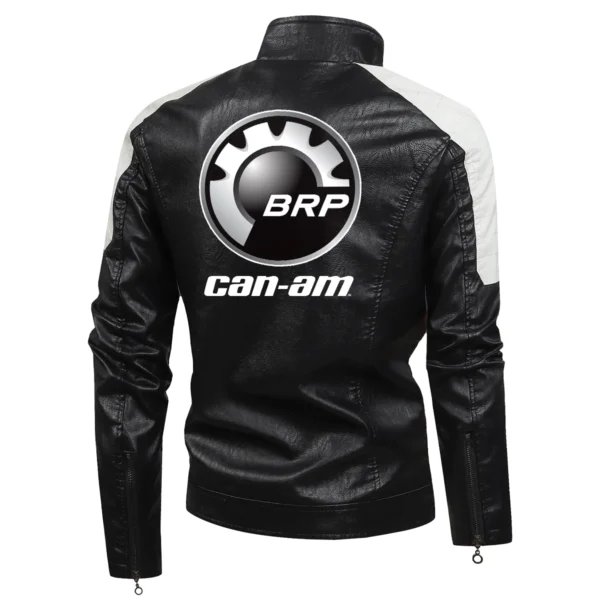 Can-Am (BRP) Exclusive Logo Leather Jacket Motorcycle HOMOT060625LJ01CAN - White - Image 3