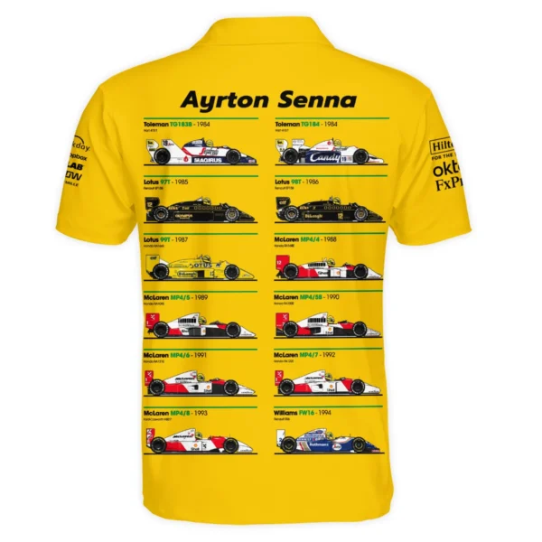 Senna x McLaren - Exclusive Polo Shirt Featuring His Iconic Liveries BLF13625A5PL - Image 3