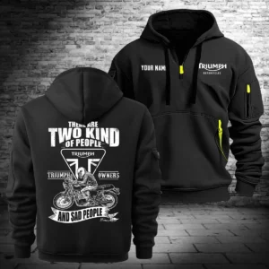 Triumph Motorcycles Exclusive Logo Hoodie Half Zipper QTTRI140425A10 - Black