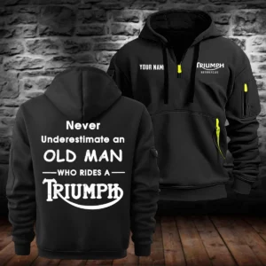 Triumph Motorcycles Exclusive Logo Hoodie Half Zipper QTTRI140425A2 - Black