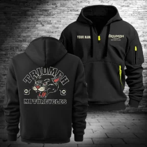 Triumph Motorcycles Exclusive Logo Hoodie Half Zipper QTTRI140425A4 - Black