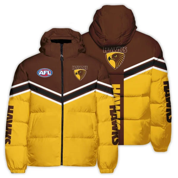 Hawthorn Hawks Australian Football League Exclusive Logo Down & Puffer Jackets All Over Prints HOAFL240525DPJ01HAW