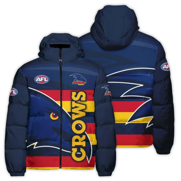 Adelaide Crows Australian Football League Exclusive Logo Down & Puffer Jackets All Over Prints HOVA260525AFL13ADEL