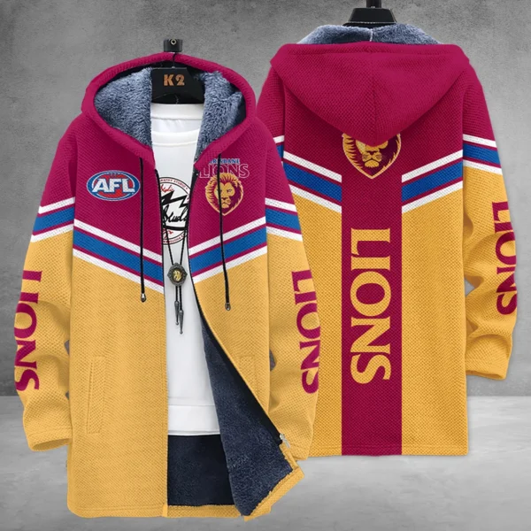 Brisbane Lions Australian Football League Exclusive Logo Fleece Windbreaker HOAFL240525FW01BL - Image 3
