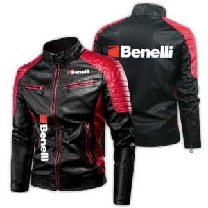 Benelli Exclusive Logo Leather Jacket Motorcycle HOMOT060625LJ01BEN - Red
