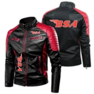 BSA Exclusive Logo Leather Jacket Motorcycle HOMOT060625LJ01BSA - Red