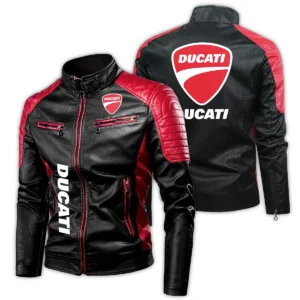 Ducati Exclusive Logo Leather Jacket Motorcycle HOMOT060625LJ01DUC - Red
