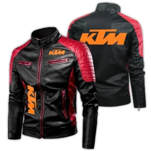 KTM Exclusive Logo Leather Jacket Motorcycle HOMOT060625LJ01KTM - Red