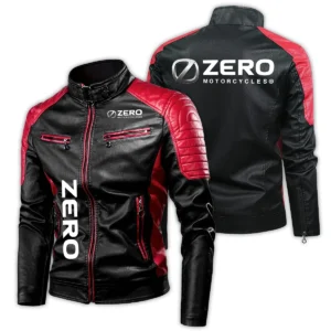 Zero Motorcycles Exclusive Logo Leather Jacket Motorcycle HOMOT060625LJ01ZER - Black & Red