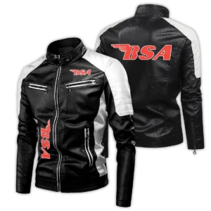 BSA Exclusive Logo Leather Jacket Motorcycle HOMOT060625LJ01BSA - White