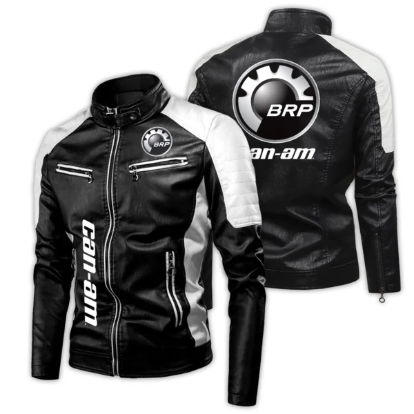 Can-Am (BRP) Exclusive Logo Leather Jacket Motorcycle HOMOT060625LJ01CAN - White