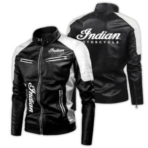 Indian Motorcycle Exclusive Logo Leather Jacket Motorcycle HOMOT060625LJ01IND - White