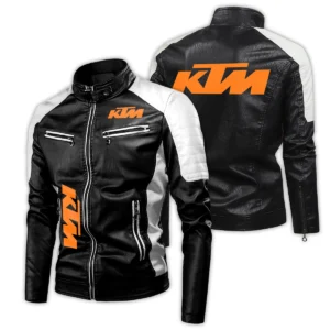 KTM Exclusive Logo Leather Jacket Motorcycle HOMOT060625LJ01KTM - White