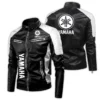 Yamaha Exclusive Logo Leather Jacket Motorcycle HOMOT060625LJ01YAM - Black & White