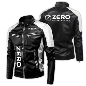Zero Motorcycles Exclusive Logo Leather Jacket Motorcycle HOMOT060625LJ01ZER - Black & White