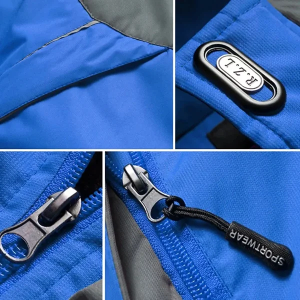 Patrol Exclusive Logo Outdoor Plush Charging Suit Waterproof Windproof Jacket Detachable Hood BLC21525A1PTL - Blue - Image 4