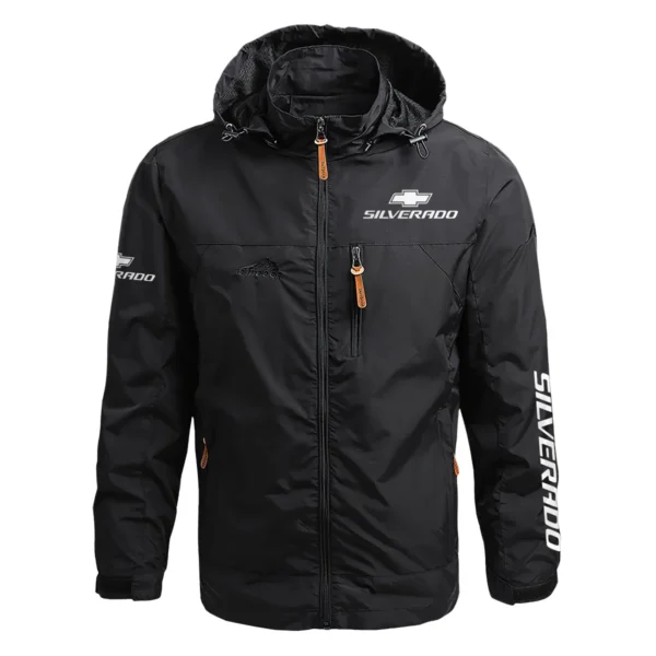 Chevrolet Silverado Exclusive Logo Waterproof Outdoor Jacket QTUT170525A2CS - Black