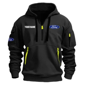 Ford Exclusive Logo Fashion Hoodie Half Zipper BLC22525A1FRD2 - Black
