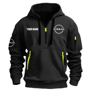 Nissan Exclusive Logo Fashion Hoodie Half Zipper BLC22525A1NIS - Black