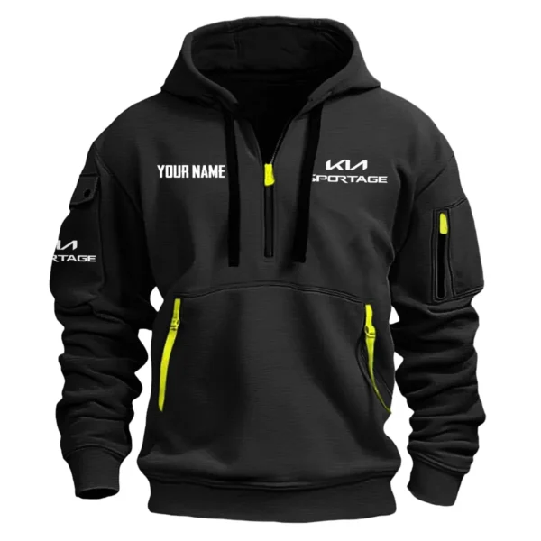 Sportage Exclusive Logo Fashion Hoodie Half Zipper BLC22525A1SPT - Black