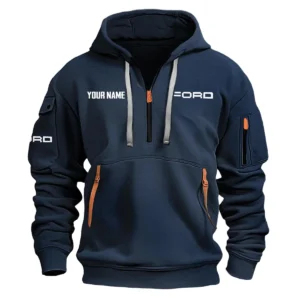 Ford Exclusive Logo Fashion Hoodie Half Zipper BLC22525A1FRD1 - Navy
