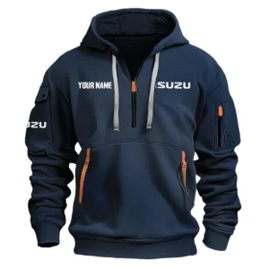 Isuzu Exclusive Logo Fashion Hoodie Half Zipper BLC22525A1ISZ - Navy