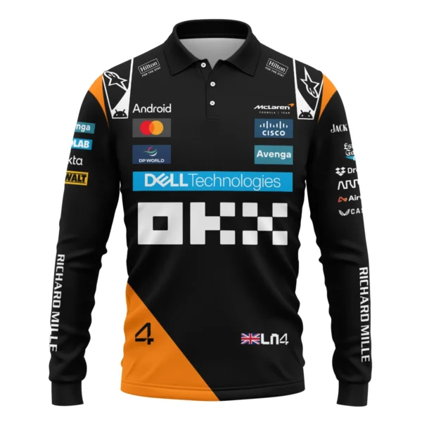 Lando Norris McLaren Formula One Exclusive Long Polo Shirt BLF1180525A2LPL - Image 2