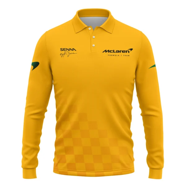 Forever Senna McLaren Formula One Exclusive Long Polo Shirt BLF1190525A3LPL - Image 2