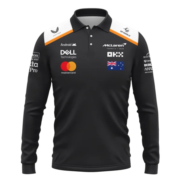 Oscar Piastri OP81 McLaren F1 Exclusive Long Polo Shirt BLF19625A4LPL - Image 2