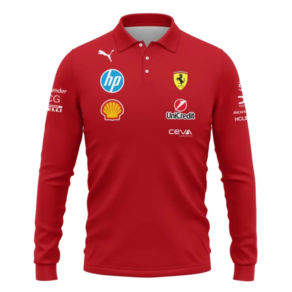 2025 Scuderia Ferrari F1 Special Edition Long Polo Shirt BLFRR4625A3LPL - Image 2