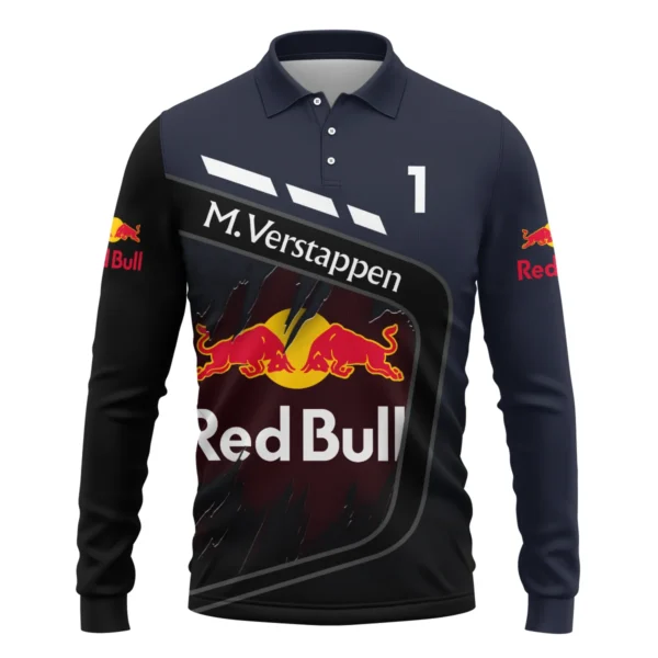 Max Verstappen Red Bull Racing F1 Exclusive Long Polo Shirt BLRBR20525A3LPL - Image 2