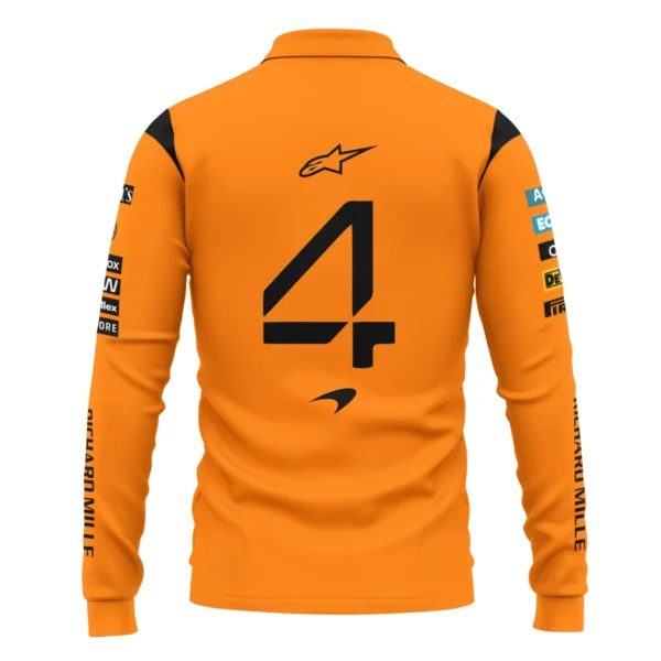 Lando Norris McLaren Formula One Exclusive Long Polo Shirt BLF1180525A1LPL - Image 3