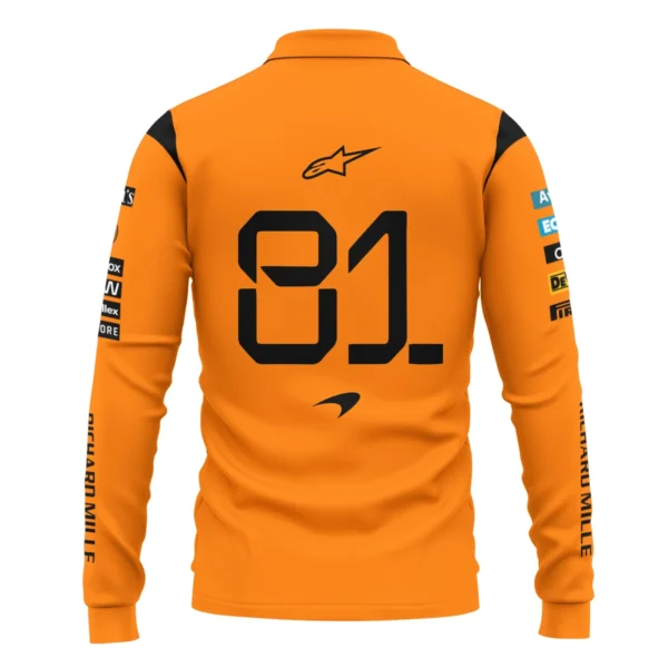Oscar Piastri McLaren Formula One Exclusive Long Polo Shirt BLF1180525A3LPL - Image 3