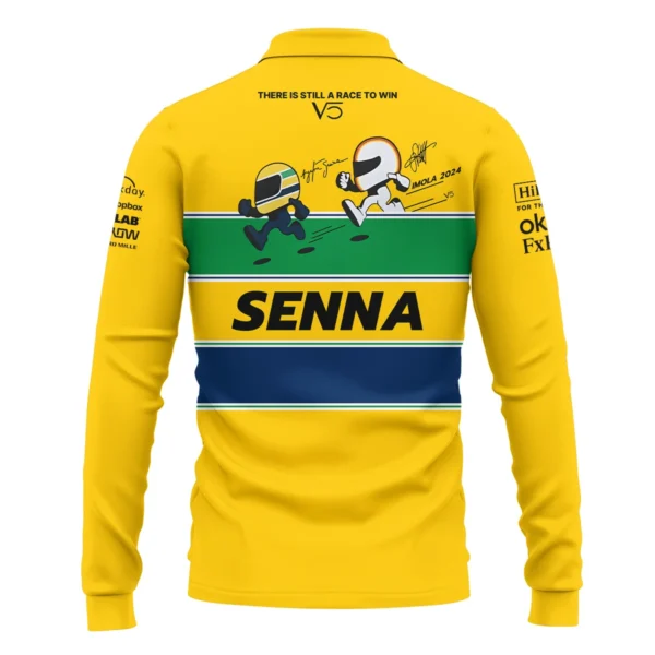 Ayrton Senna The Racing Legend McLaren F1 Exclusive Long Polo Shirt BLF13625A1LPL - Image 3