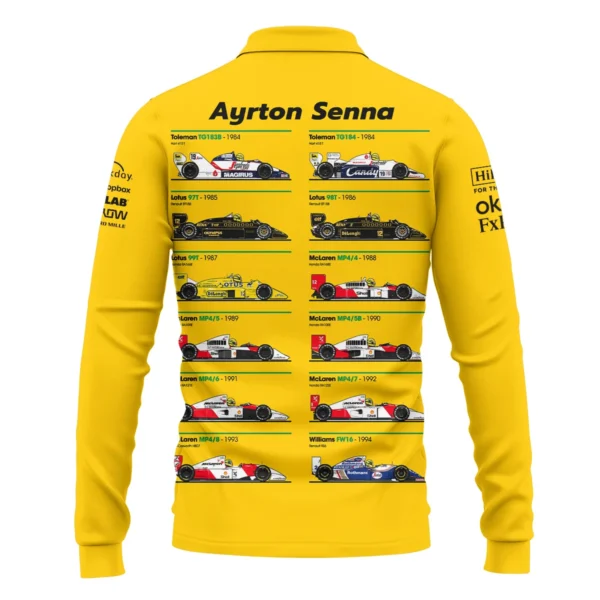 Senna x McLaren - Exclusive Long Polo Shirt Featuring His Iconic Liveries BLF13625A5LPL - Image 3