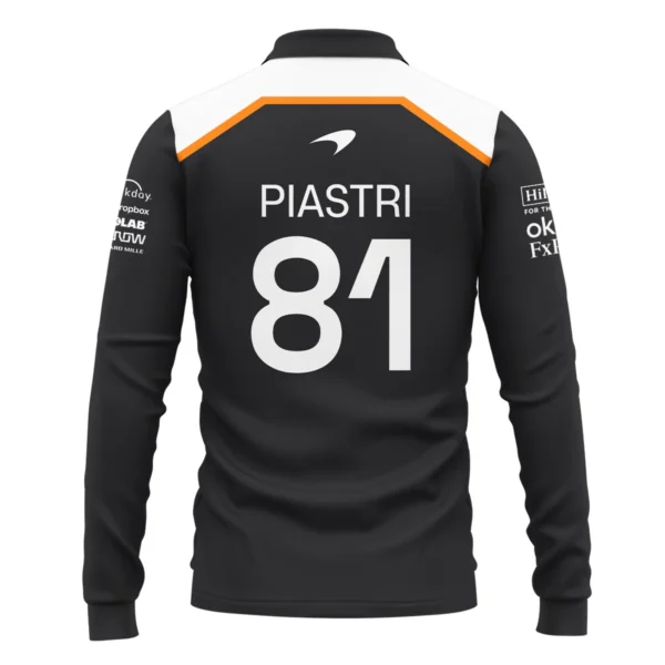 Oscar Piastri OP81 McLaren F1 Exclusive Long Polo Shirt BLF19625A4LPL - Image 3
