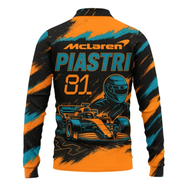 Piastri 81 McLaren F1 Exclusive Long Polo Shirt BLMCL1625A1LPL - Image 3